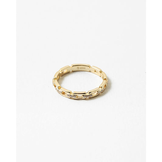 Pave Square Link Ring